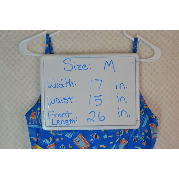 Big Hed Designs Women's Medium Blue Spaghetti Strap Knee Length Dress - Picture 9 of 12